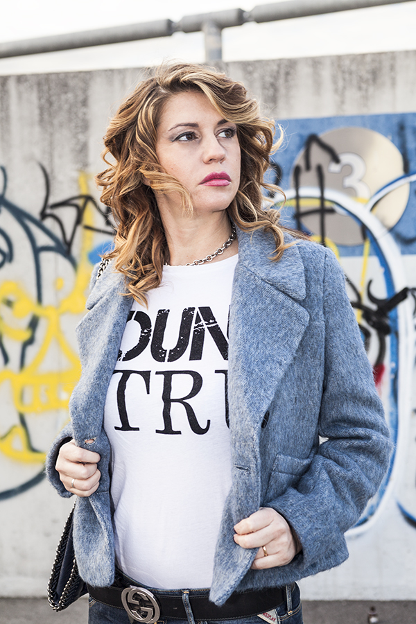 Cristina Lodi, 2 fashion sisters, fashion blogger italia, t-shirt Tru Trussardi, cintura Gucci
